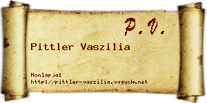 Pittler Vaszilia névjegykártya